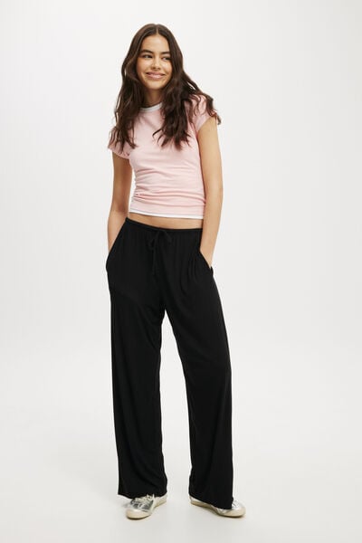 Blair Wide Leg Pant, BLACK