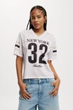 V Neck Regular Cropped Graphic Tee, BROOKLYN 32/MID TAUPE - alternate image 1