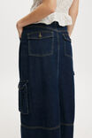 Cargo Denim Maxi Skirt, RINSE BLUE - alternate image 5