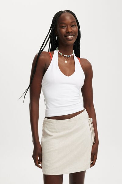 Short - Wrap Skort, NATURAL