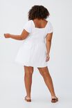 Curve Milly Sweetheart Puff Sleeve Mini Dress, WHITE