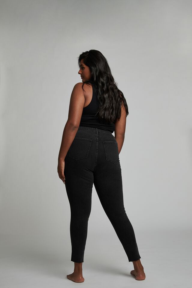Curve Adriana High Skinny Jean, MIDNIGHT BLACK RIPS