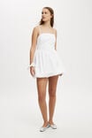 Bubble Hem Mini Dress, WHITE - alternate image 2