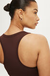 Hold Me Scoop Neck Racerback Tank, DARK OAK - example image 4