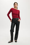 Lexa Gathered Long Sleeve Top, CHERRY ROUGE - alternate image 4