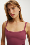 Goldie Rib Scoop Cami, RICH PLUM - example image 4