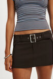 Nico Belted Micro Mini Skirt, DARK OAK - example image 4