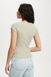 Annabelle Rosette V Neck Tee, LEORA DITSY DESERT SAGE - alternate image 3