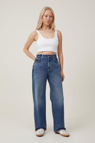 Loose Straight Jean Asia Fit, BOTTLE BLUE