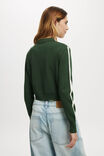 Sporty Double Knit Cardi, PINE FOREST GREEN - alternate image 3