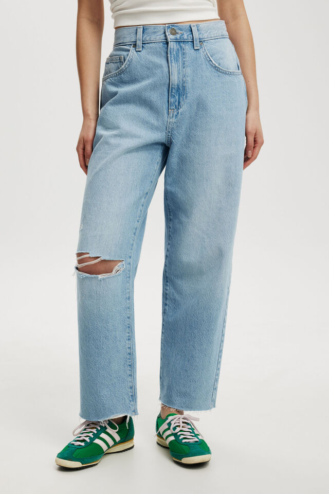 Straight Crop Jean, CLOUD BLUE RIP