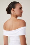 Off Shoulder Luxe Mini Dress, WHITE - alternate image 3