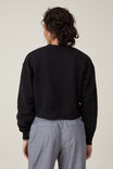 Moletom - Classic Fleece Boxy Crew Sweatshirt, BLACK - vista alternativa 3