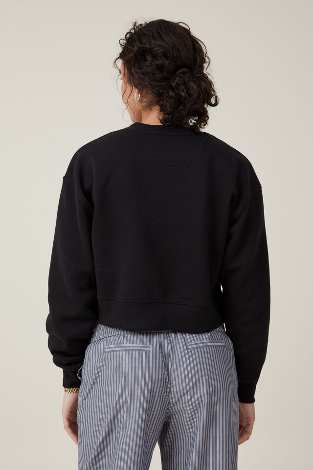 Moletom - Classic Fleece Boxy Crew Sweatshirt, BLACK