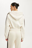 Oversized Zip Through Hoodie, COCONUT/DARK OAK - example image 3