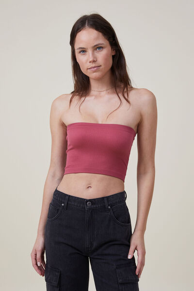 Seamless Ellie Tube Top, DUSTY RED