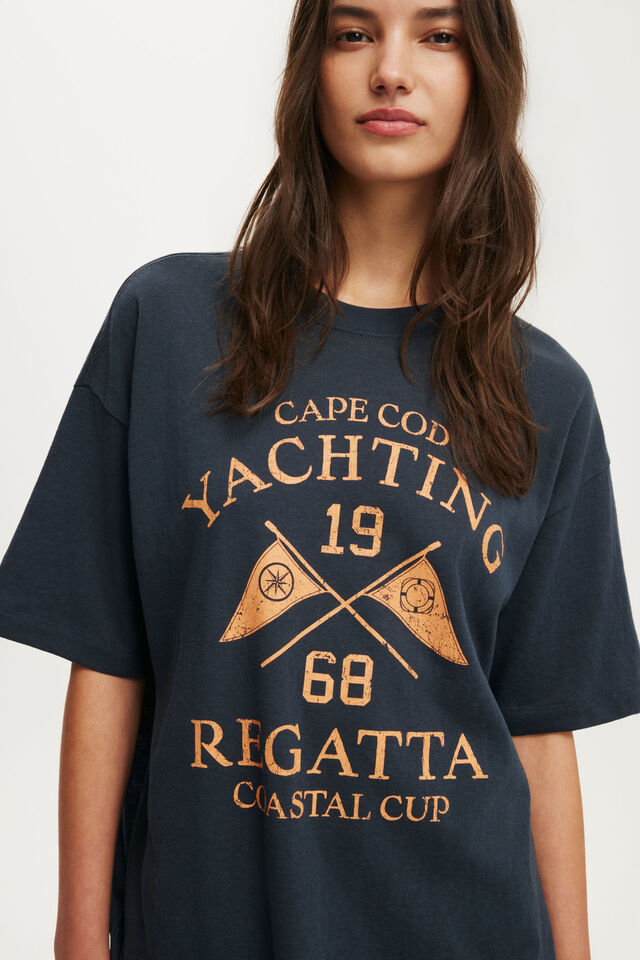 The Boxy Graphic Tee, CAPE COD YACHTING / INK NAVY