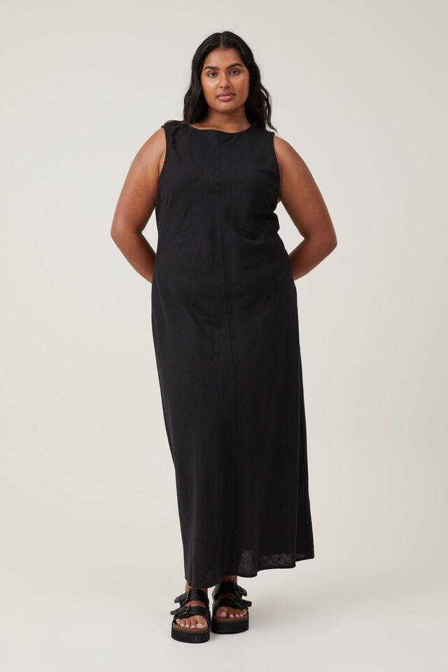 Haven High Neck Maxi Dress, BLACK