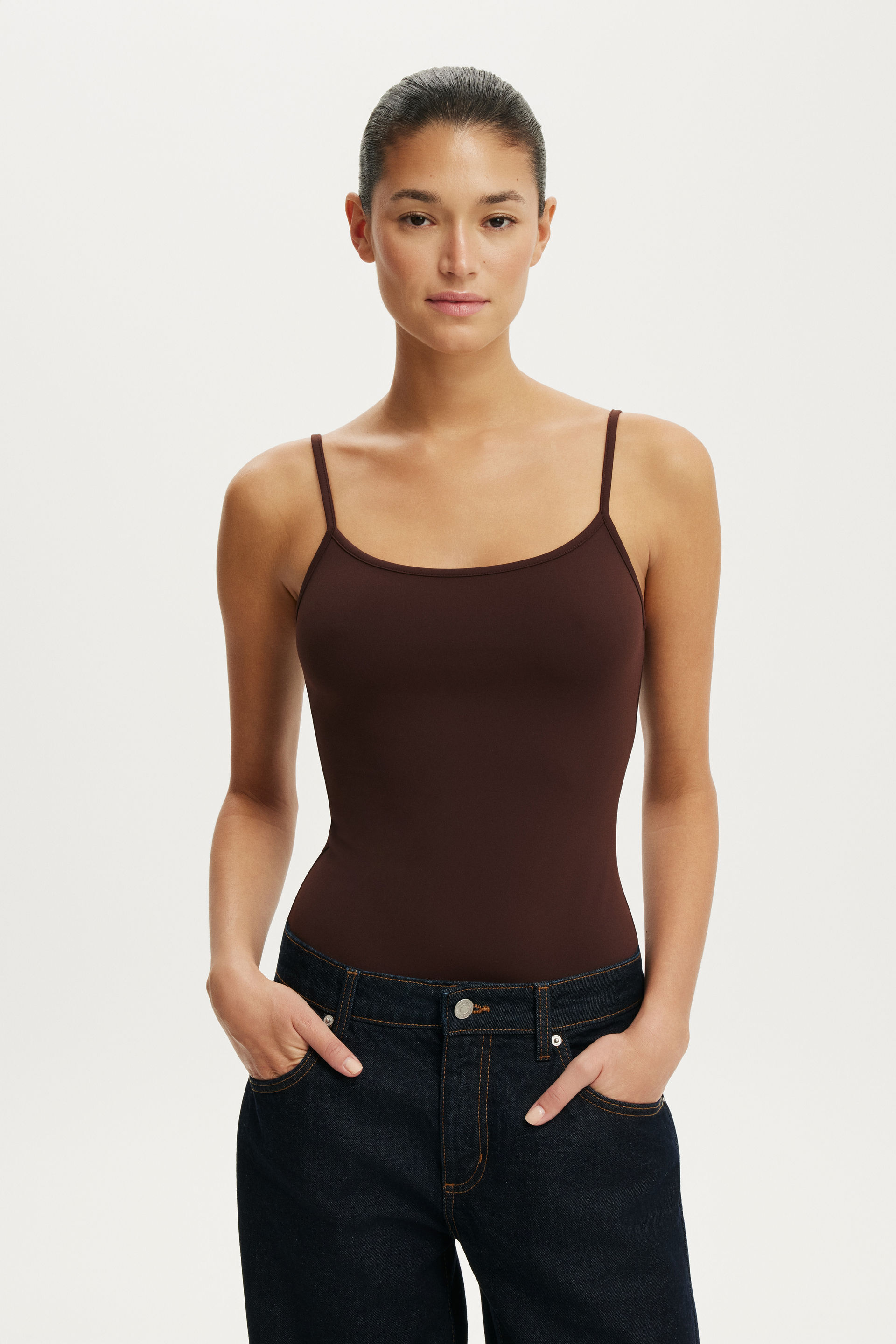 Women's Brown Hold Me Bodysuit | Cotton On United States