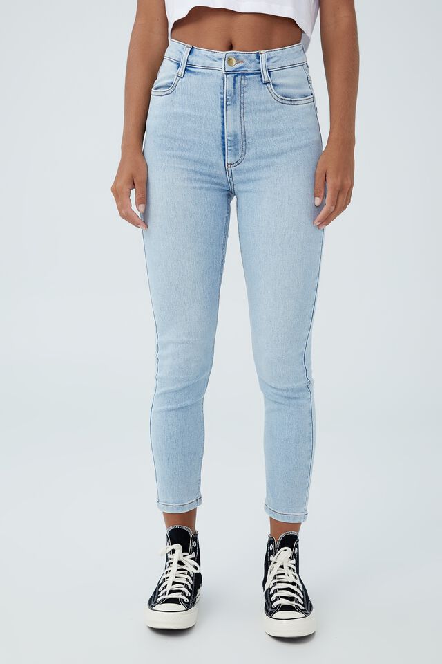 High Rise Cropped Super Stretch, SWELL BLUE POCKETS
