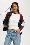 Kelsey Raglan Long Sleeve, VINTAGE WHITE/CHERRY VARNISH - alternate image 5