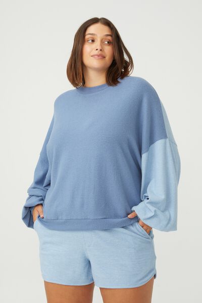 Curve Sleep Super Soft Long Sleeve Sweater, INFINITY COLOUR BLOCK