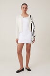 Off Shoulder Luxe Mini Dress, WHITE - alternate image 2