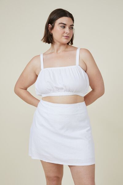 Curve Haven A-Line Mini Skirt, WHITE