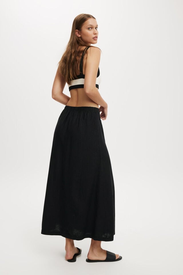 Haven Maxi A-Line Skirt, BLACK
