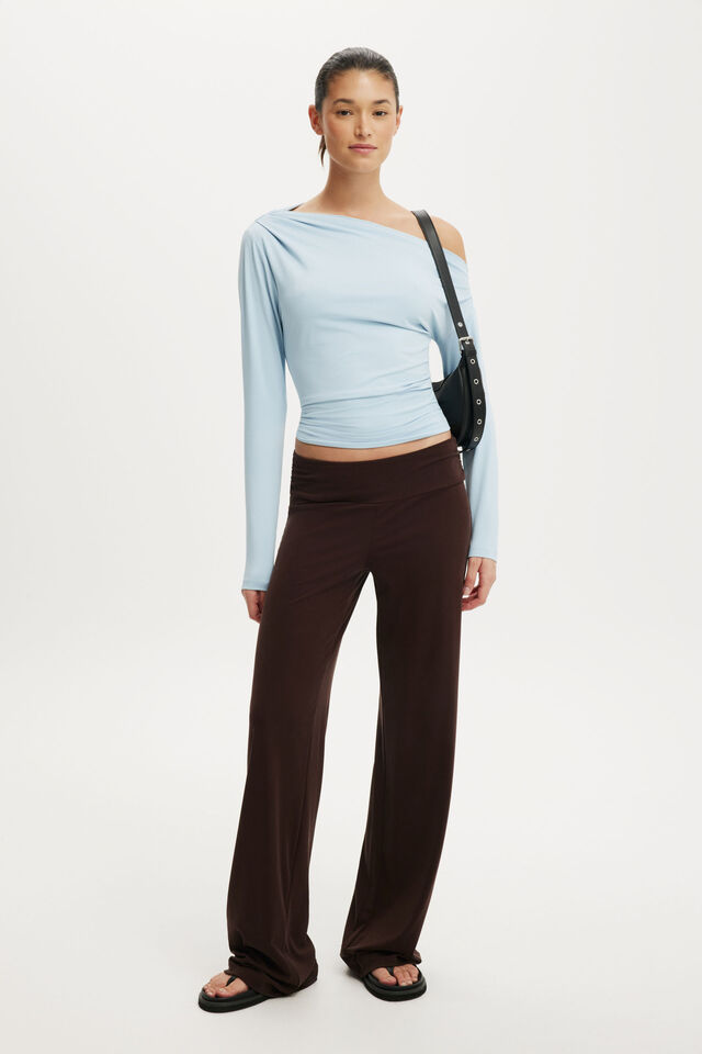 Georgie Off Shoulder Long Sleeve, ICED MARINE