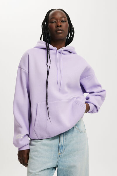 Premium Oversized Graphic Hoodie, PITSTOP/LILAC