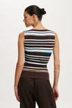 Maple V Neck Tank, FLORENCE STRIPE DARK OAK - example image 3