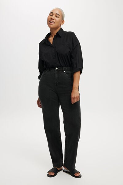 Curvy Stretch Straight Jean, GRAPHITE BLACK