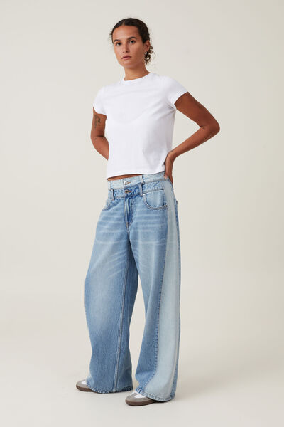 Relaxed Wide Leg Jean, PALM BLUE/SURFERS BLUE/PANEL