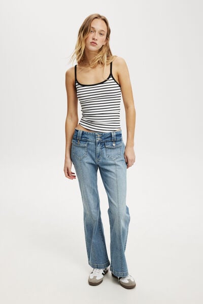 Stretch Bootcut Flare Jean Asia Fit, BLUE HAZE/POCKETS