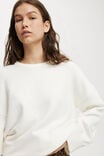 Lux Crew Sweater, WHITE - alternate image 4