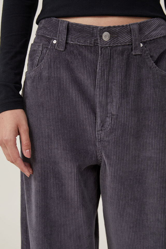 Cord Super Baggy Leg Jean, GRAPHITE