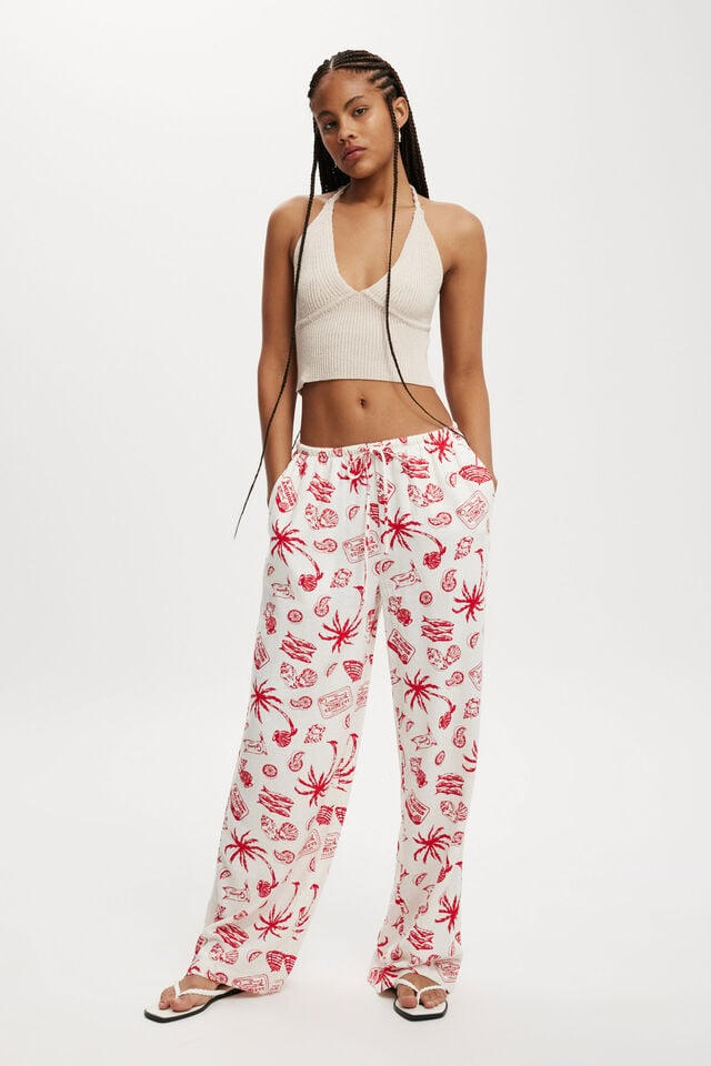 Haven Wide Leg Pant, MEDITERRANEAN ESCAPE GARDENIA