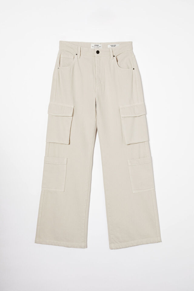 Cargo Wide Leg Jean, SOFT TAUPE