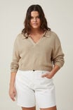 Collar Pullover, MID TAUPE - alternate image 1
