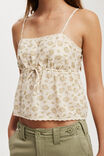 Cotton Lace Straight Neck Cami, STELLA PAISLEY PORCELAIN - alternate image 4