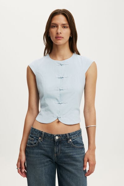Coco Clasp Shirt, SEASIDE BLUE
