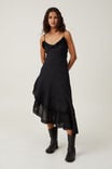 Milly Spliced Asymmetrical Midi Dress, BLACK - alternate image 2