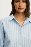 Ella Wrap Long Sleeve Shirt, HOLLY STRIPE SEASIDE BLUE - example image 4