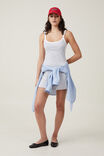 Rib Contrast Cami Mini Dress, LIGHT GREY MARLE - alternate image 2