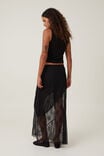 Lace Panel Maxi Skirt, BLACK - alternate image 2