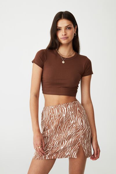 Petite Mod Mini Skirt, MON TIGER BROWN