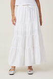 Haven Tiered Maxi Skirt, WHITE - alternate image 4