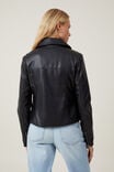 Jaqueta - Minimalist Faux Leather Jacket, BLACK - vista alternativa 3