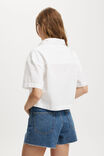 Steffi Cropped Shirt, WHITE - alternate image 3